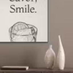 Tekst - Glas - Getekend - Citroen PET vilt klein -sfeer6_closeup
