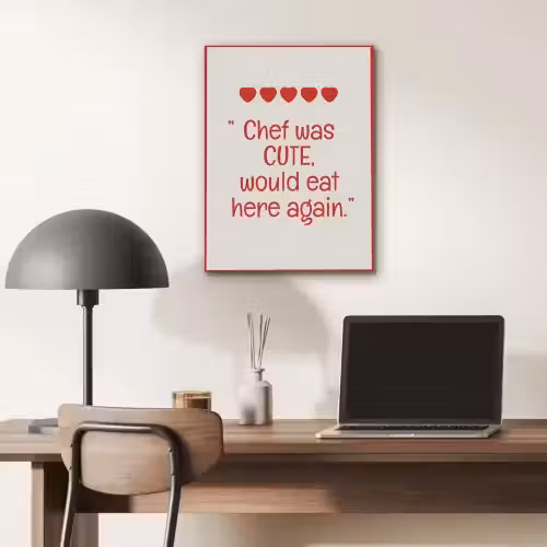 Tekst - Rood - Hartjes PET vilt klein -sfeer5