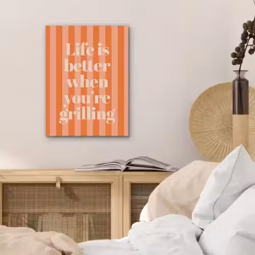 Tekst - Gestreept - Oranje - Zomer PET vilt klein -sfeer3