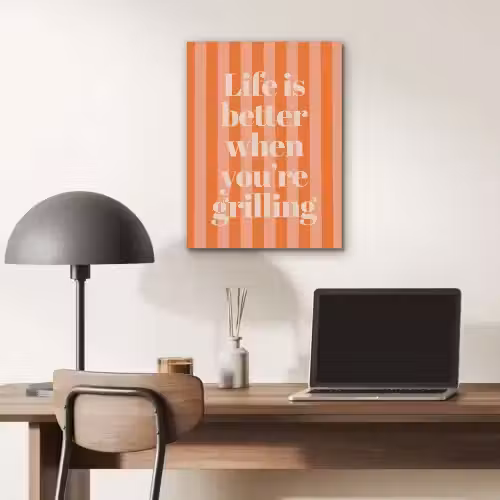 Tekst - Gestreept - Oranje - Zomer PET vilt klein -sfeer5