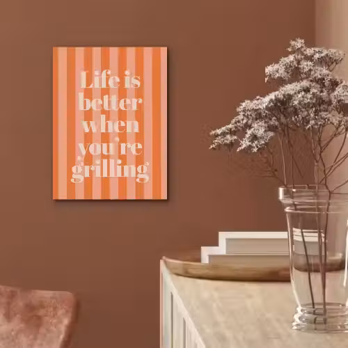 Tekst - Gestreept - Oranje - Zomer PET vilt klein -sfeer4