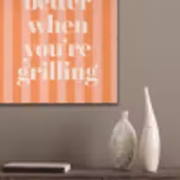 Tekst - Gestreept - Oranje - Zomer PET vilt klein -sfeer6_closeup