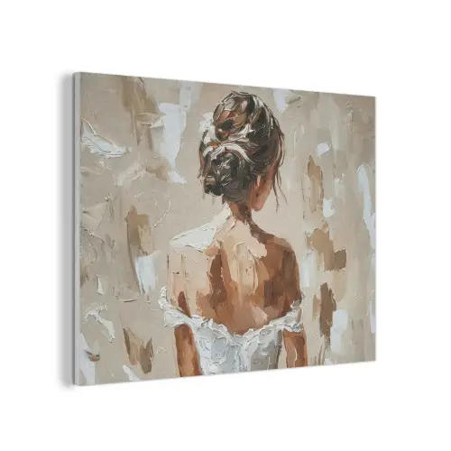 Vrouw - Verf - Abstract - Beige - Modern PET vilt klein -3d