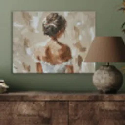 Vrouw - Verf - Abstract - Beige - Modern PET vilt klein -sfeer2