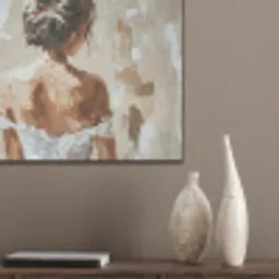 Vrouw - Verf - Abstract - Beige - Modern PET vilt klein -sfeer6_closeup