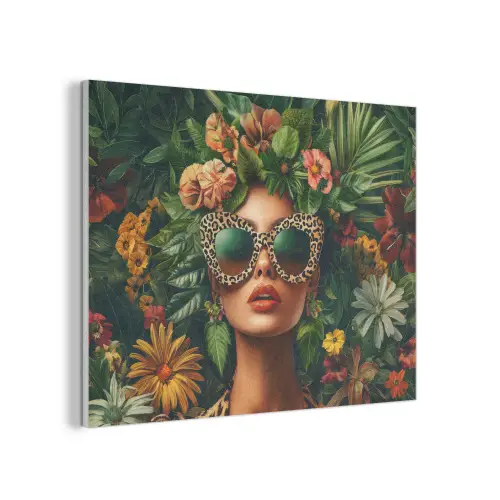 Vrouw - Panterprint - Jungle - Natuur - Luxe PET vilt klein -3d