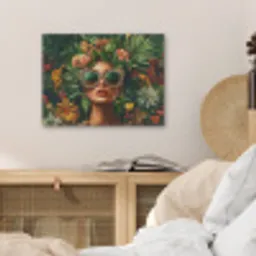 Vrouw - Panterprint - Jungle - Natuur - Luxe PET vilt klein -sfeer3