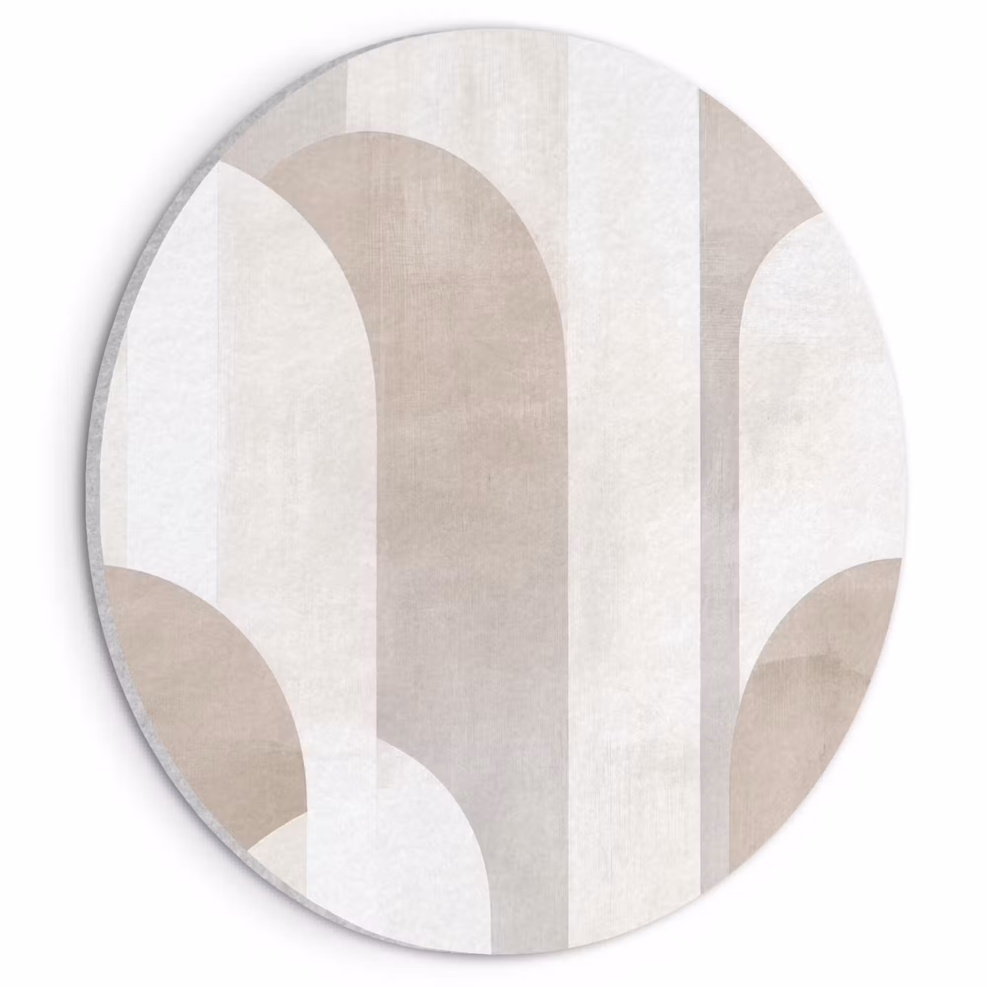 Acoustic painting round - Abstract arches - Modern - Beige