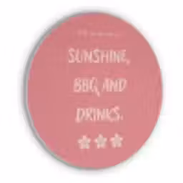 BBQ - Quote - Roze - Zomer Akoestische PET Vilt - Rond klein -3d