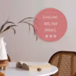 BBQ - Quote - Roze - Zomer Akoestische PET Vilt - Rond klein -sfeer3