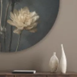 Boeket - Bloemen - Licht - Zwart Akoestische PET Vilt - Rond klein -sfeer5_closeup