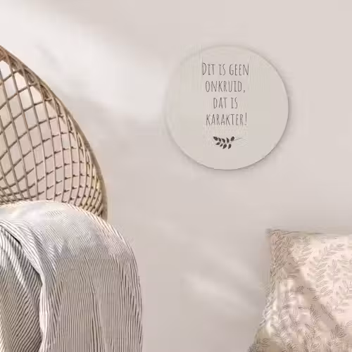 Bruin - Minimalistisch - Quote - Zomer Akoestische PET Vilt - Rond klein -sfeer4