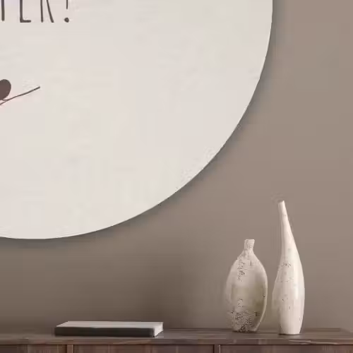 Bruin - Minimalistisch - Quote - Zomer Akoestische PET Vilt - Rond klein -sfeer5_closeup