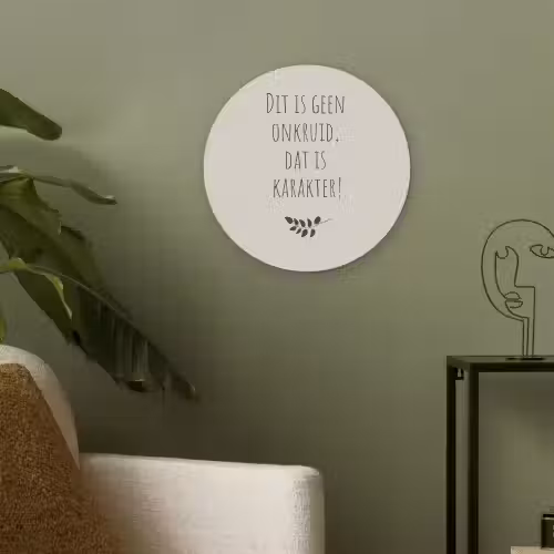 Bruin - Minimalistisch - Quote - Zomer Akoestische PET Vilt - Rond klein -sfeer2