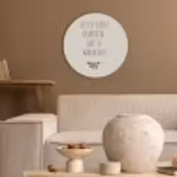 Bruin - Minimalistisch - Quote - Zomer Akoestische PET Vilt - Rond klein -sfeer1