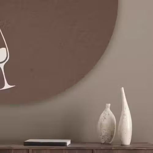 Bruin - Zomer - Quote - Drinken Akoestische PET Vilt - Rond klein -sfeer5_closeup
