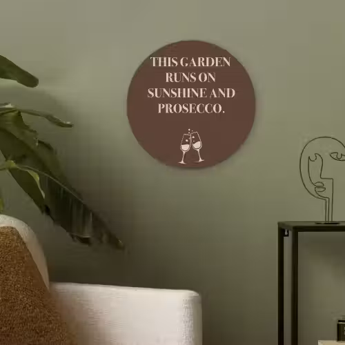 Bruin - Zomer - Quote - Drinken Akoestische PET Vilt - Rond klein -sfeer2