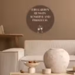 Bruin - Zomer - Quote - Drinken Akoestische PET Vilt - Rond klein -sfeer1