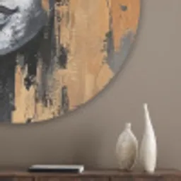 Boedhha - Penseelstreken - Goud - Abstract Akoestische PET Vilt - Rond klein -sfeer5_closeup
