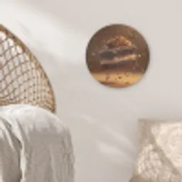 Taart - Chocolade - Eten - Brownie Akoestische PET Vilt - Rond klein -sfeer4