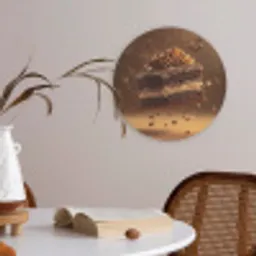 Taart - Chocolade - Eten - Brownie Akoestische PET Vilt - Rond klein -sfeer3