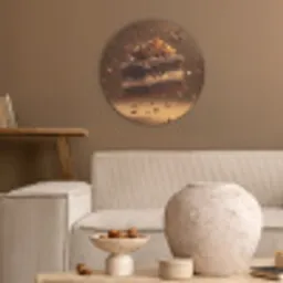Taart - Chocolade - Eten - Brownie Akoestische PET Vilt - Rond klein -sfeer1