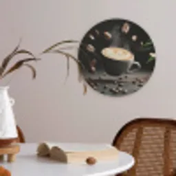 Cappuccino - Kop - Bonen - Bruin Akoestische PET Vilt - Rond klein -sfeer3