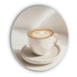 Cappuccino - Schuim - Schotel - Beige Akoestische PET Vilt - Rond klein -3d