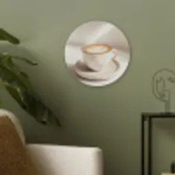 Cappuccino - Schuim - Schotel - Beige Akoestische PET Vilt - Rond klein -sfeer2