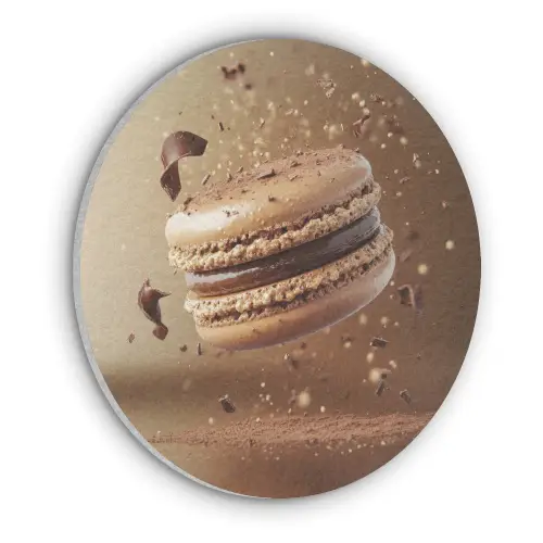 Chocolade - Macarons - Eten - Snoep Akoestische PET Vilt - Rond klein -3d