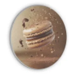 Chocolade - Macarons - Eten - Snoep Akoestische PET Vilt - Rond klein -3d