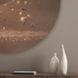 Chocolade - Macarons - Eten - Snoep Akoestische PET Vilt - Rond klein -sfeer5_closeup