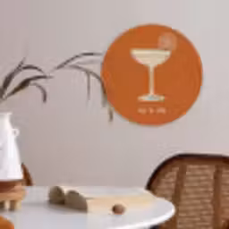 Cocktail - Oranje - Zomer - Quote Akoestische PET Vilt - Rond klein -sfeer3