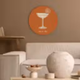 Cocktail - Oranje - Zomer - Quote Akoestische PET Vilt - Rond klein -sfeer1