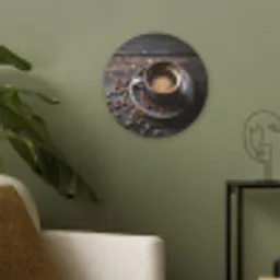 Kop - Koffie - Hout - Bonen Akoestische PET Vilt - Rond klein -sfeer2