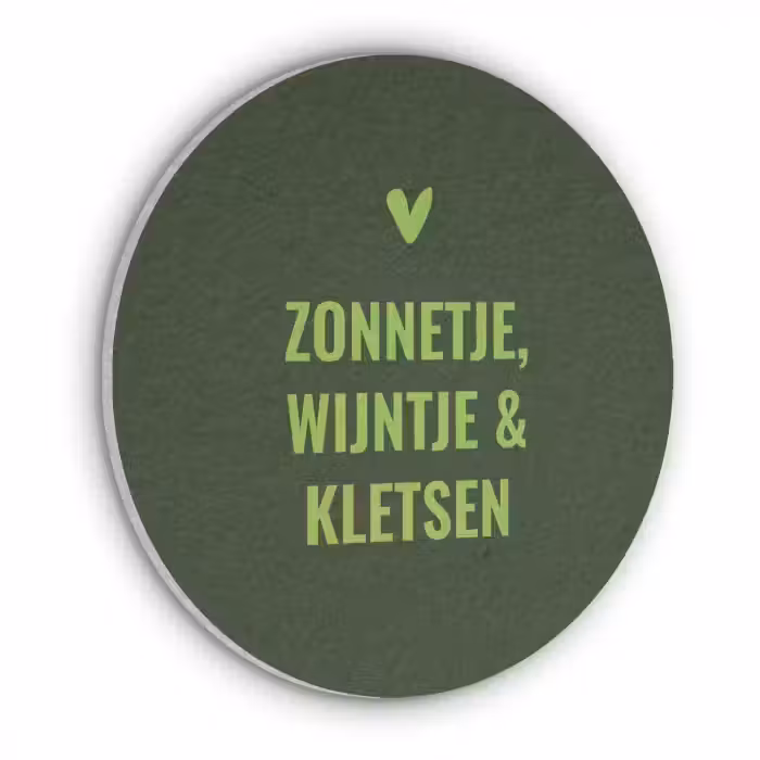 Donkergroen - Quote - Zon - Zomer Akoestische PET Vilt - Rond klein -3d