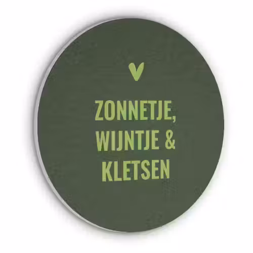 Donkergroen - Quote - Zon - Zomer Akoestische PET Vilt - Rond klein -3d