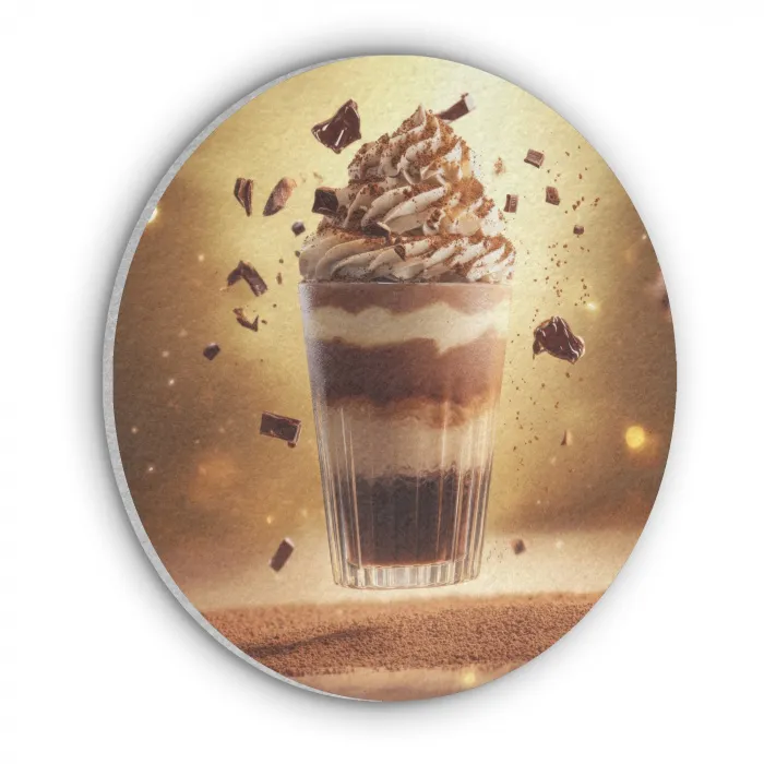Dessert - Chocolade - Zoet - Eten Akoestische PET Vilt - Rond klein -3d