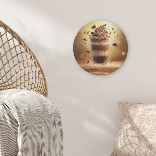 Dessert - Chocolade - Zoet - Eten Akoestische PET Vilt - Rond klein -sfeer4