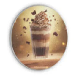 Dessert - Chocolade - Zoet - Eten Akoestische PET Vilt - Rond klein -3d
