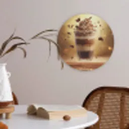 Dessert - Chocolade - Zoet - Eten Akoestische PET Vilt - Rond klein -sfeer3