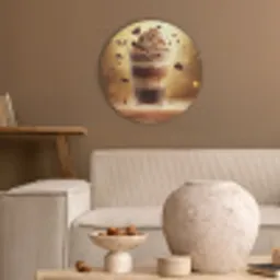 Dessert - Chocolade - Zoet - Eten Akoestische PET Vilt - Rond klein -sfeer1