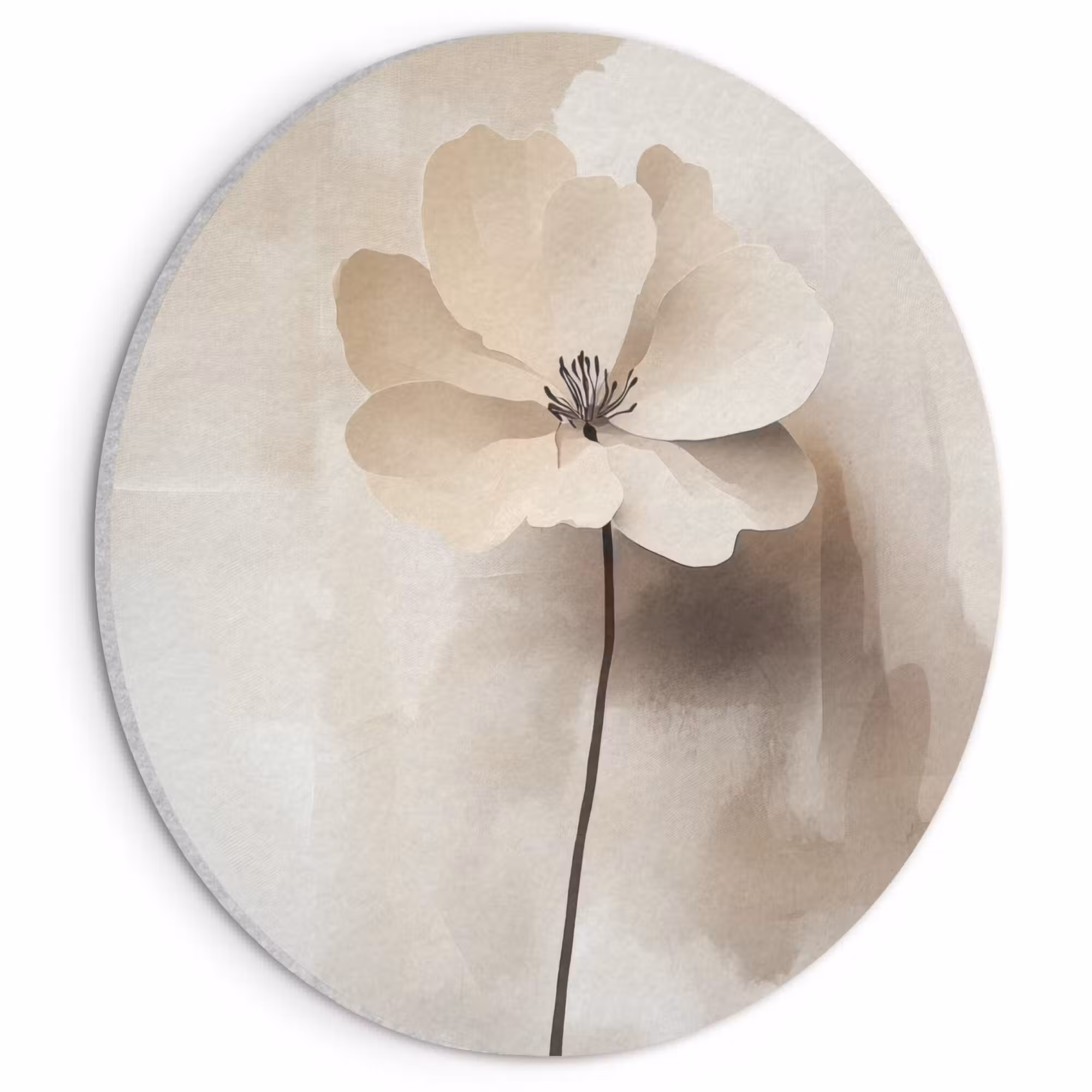 Acoustic painting round - Flower - Beige - Paint - Shadow
