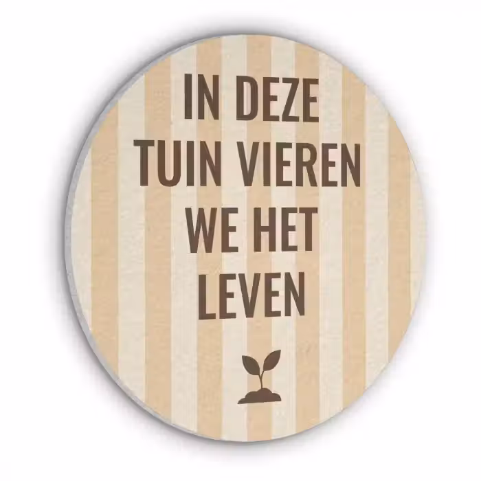 Tuin - Quote - Strepen - Zomer Akoestische PET Vilt - Rond klein -3d