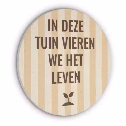 Tuin - Quote - Strepen - Zomer Akoestische PET Vilt - Rond klein -3d