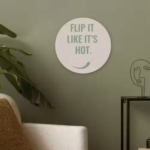 Groen - Quote - Zomer - Chilipeper Akoestische PET Vilt - Rond klein -sfeer2