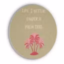 Groen - Zomer - Quote - Palmboom Akoestische PET Vilt - Rond klein -3d
