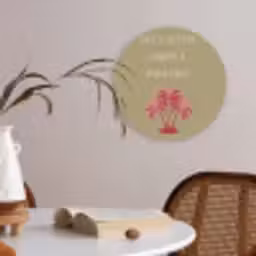 Groen - Zomer - Quote - Palmboom Akoestische PET Vilt - Rond klein -sfeer3