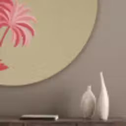 Groen - Zomer - Quote - Palmboom Akoestische PET Vilt - Rond klein -sfeer5_closeup