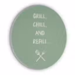 Grill - Groen - Zomer - Quote Akoestische PET Vilt - Rond klein -3d